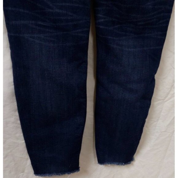Maurices Womens 31X28 Reg Mid Rise Dark Wash Stretch Skinny Ankle Raw Hem Jeans - Picture 10 of 11